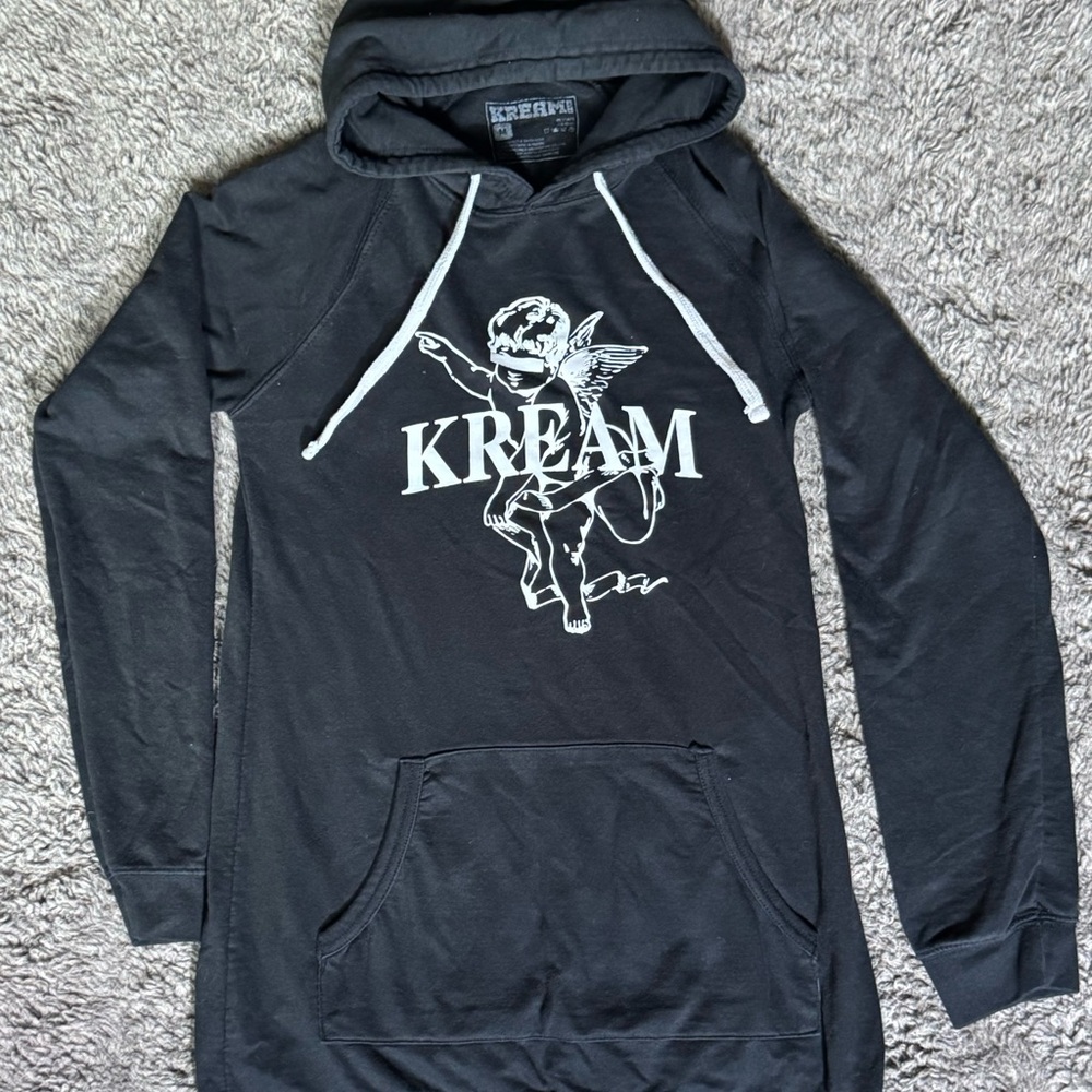 Black Kream Angel Oversized Hoodie